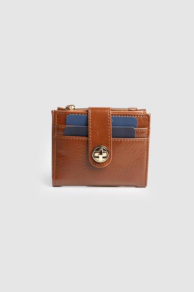La La'Graccio Paris La'Graccio Paris Women's Patent Leather Multi-Compartment Card Holder Wallet Brown