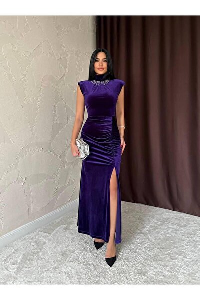 Genel Markalar PERP Maxi Elbise 3017 - Mor