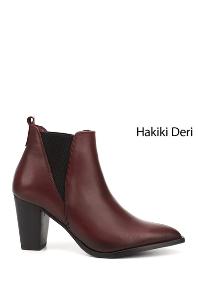 GÖNDERİ(R) Women / Girls Burgundy Antique Heeled Genuine Leather Chelsea Boots