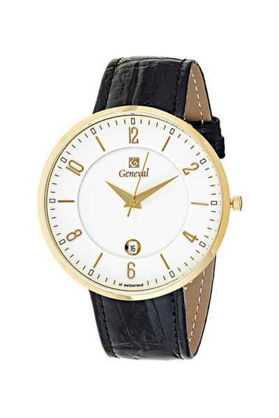 GENEVAL Men's Water Resistant Leather Strap Analog Wrist Watch GL1713GWB - 45 mm