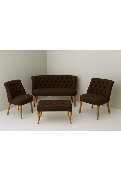Genel Markalar Kutay Çay Seti Koltuk Takımı - Kahverengi
