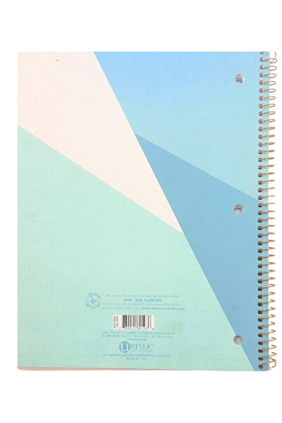 U style "Don't Be Boring" Spiral Notebook – College Ruled, 80 Sheets, Geometric Pastel Design