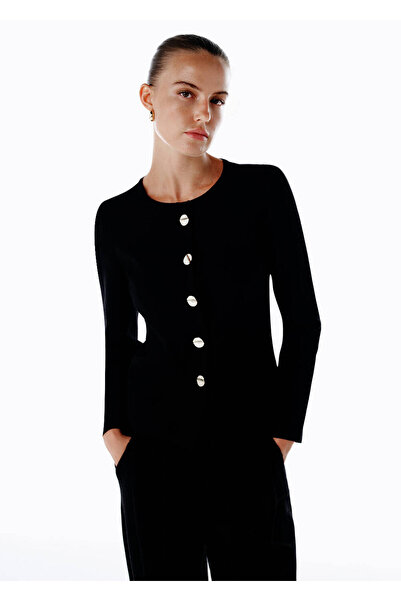 Knitss Siyah Slım Fıt Triko Ceket