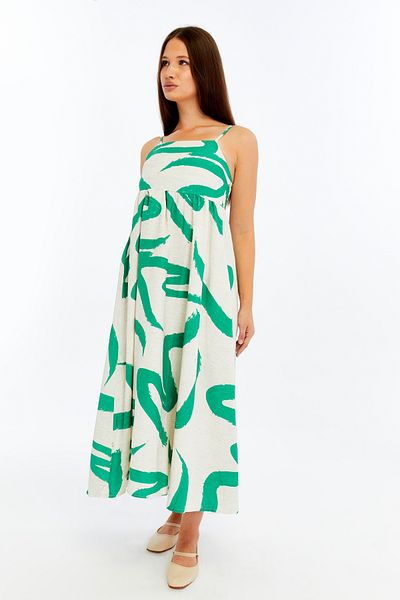 CHOS7N Women's Strappy Patterned Midi Dress – Comfortable Summer Casual & Stylish Dress