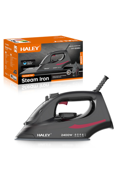 HALEY Steam iron HALEY® HY-2060, 2400W, Ceramic soleplate, Vertical steam, Self-cleaning, 1.5m cable