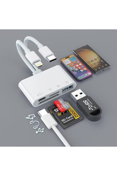 Generic Ctoby SD Card Reader for iPhone iPad Camera, 4 in 2 Card Reader USB C/Micro SD/SD Card Adapter