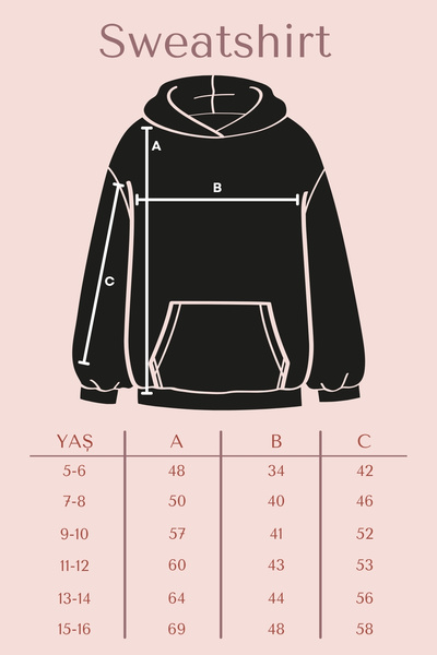 panios kids Hooded Kangaroo Pocket Butterfly Printed Detail Girl's Sweatshirt