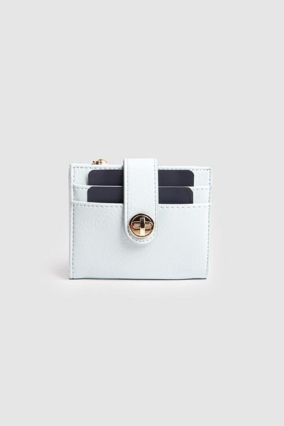 La La'Graccio Paris La'Graccio Paris Women's Patent Leather Multi-Compartment Card Holder Wallet Baby Blue