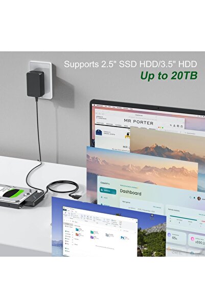 Ctoby SATA to USB Adapter with Power, USB 3.0 to SATA External Hard Drive Cable (2.5"/3.5", up to 20