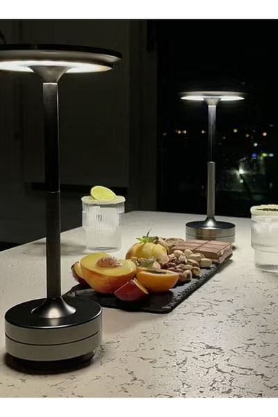 Taimi Pack Of 2 Rechargeable Wireless,3 Colors Lamp with ,Dimmable Night Light,Silver