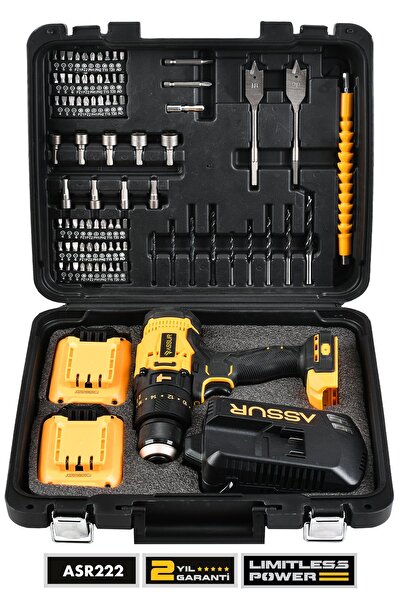 ASSUR Profesyonel 21V Çift Akülü 13 mm Darbeli Şarjlı Matkap Akülü Vidalama