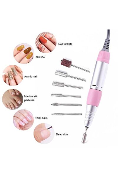KONTAKTEK مجموعة مبرد أظافر سينا ​​للمانيكير والباديكير - وردي