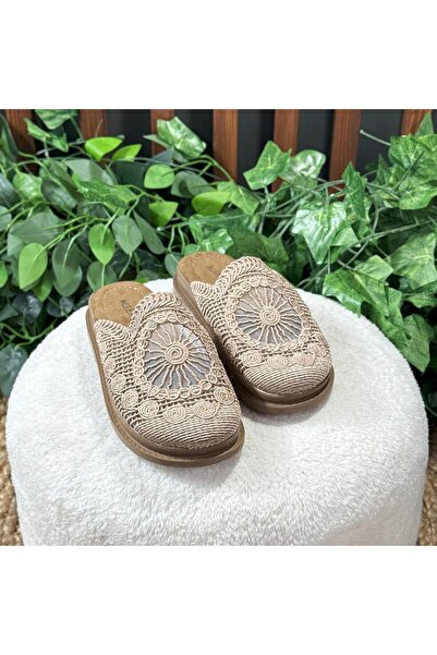 MEY Lace-embroidered net slippers m1709