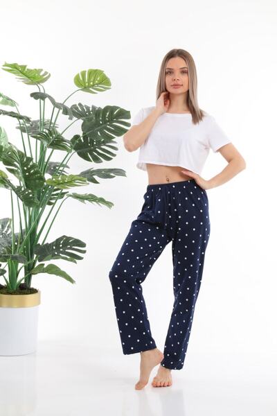 Arvin Pijama Navy Blue Polka Dot Pajama Bottoms
