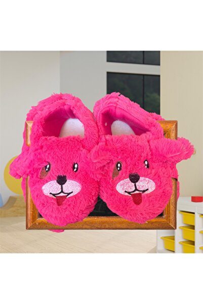 Köpek Desenli Pembe Çocuk Panduf