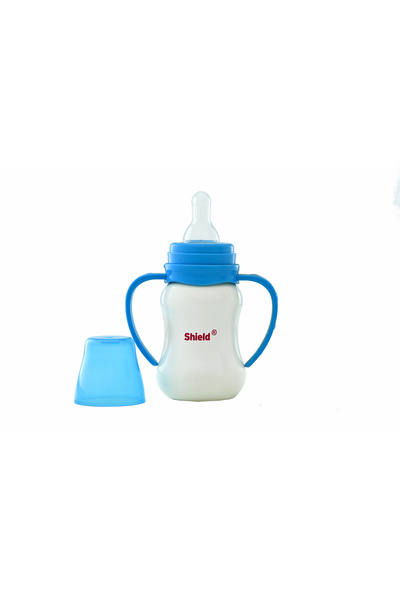 Shield Baby Standardneck Frost Feeding Bottle With Handle, +3m, 125ml - Assorted Color - Pack of 1