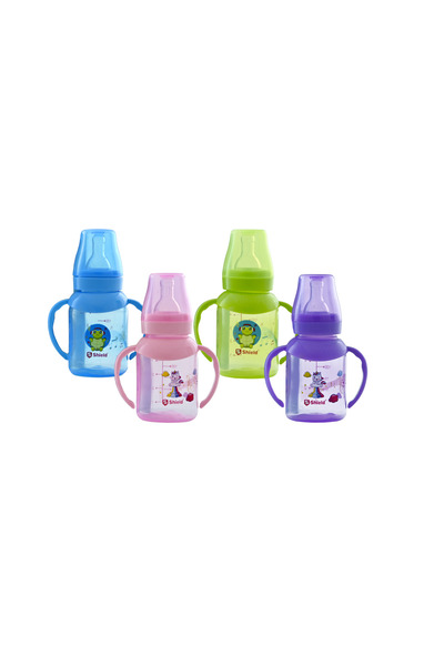 Shield Baby Standardneck Feeding Bottle W/Handle Deluxe, +3m, 125ml (Special Edition)-Assorted Color - Pack of 1