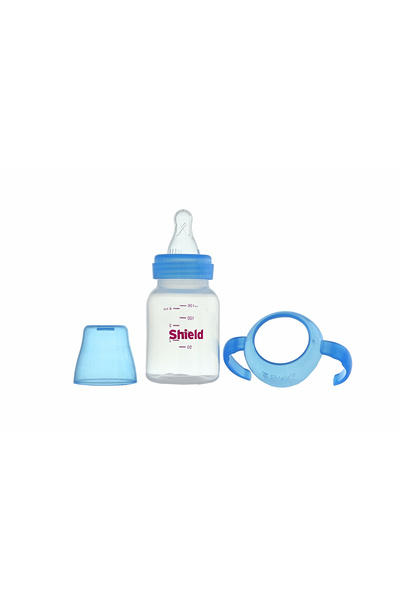 Shield Baby Standardneck Classic Feeding Bottle With Handle, +3m, 125ml - Assorted Color - Pack of 1