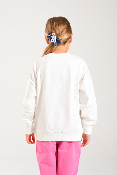 Classio Kids Girl's 100% Cotton Owersize Sweat and Lycra Two Thread Grass Detail Pants Set