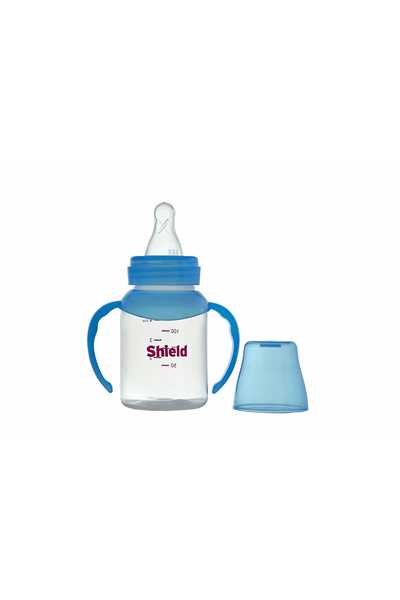 Shield Baby Standardneck Classic Feeding Bottle With Handle, +3m, 125ml - Assorted Color - Pack of 1