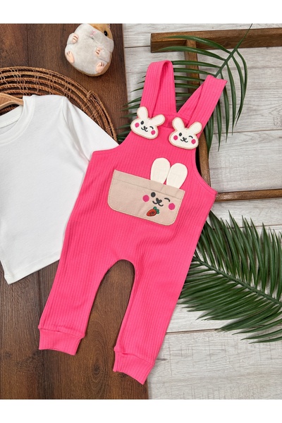 Kids Kingdom Cotton Rabbit Ear Salopet 2-Piece Baby Girl Set