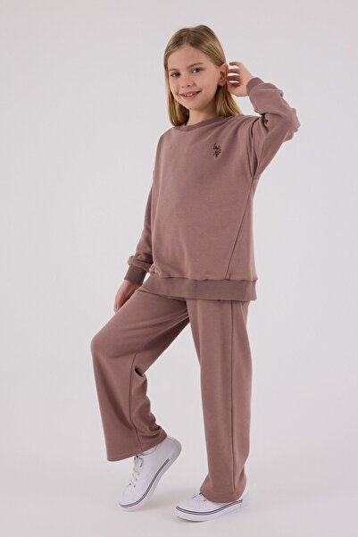 U.S. Polo Assn. 4-15 Years Old Licensed U.S. Polo Assn. Girls' Suit-Mink