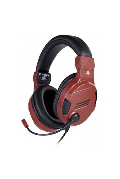 Bigben Gaming Stereo Headset Licensed by Sony Playstation, PC, Jack 3.5mm, Cable 1.2m, Red