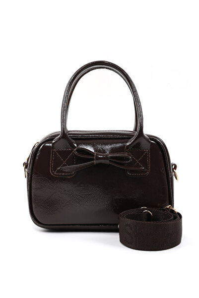 SHAKA Geantă de mână, de braț și de umăr din piele artificială maro cu textur...