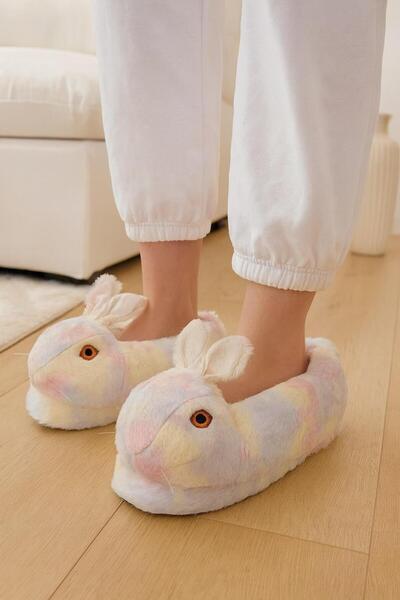 Peta Women's Animal Winter Plush Rabbit Slippers Home Slippers