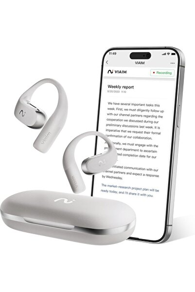 genernic OpenNote AI Recorder – Open Ear Earbuds with FlashRecord, Call Recording, Real-Time Transcription,