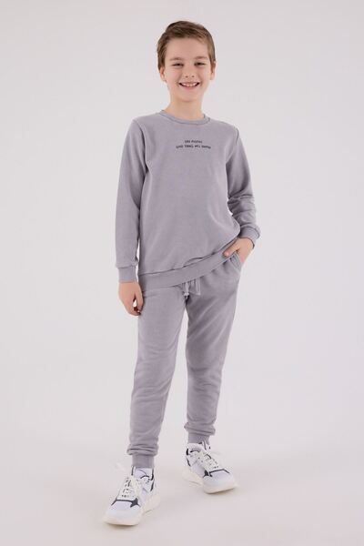 HAUSEkids 9-15 Years Stay Positive Boy's Suit-Stone