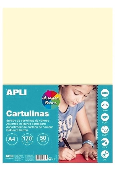 Rtc Carton colorat Apli, format A4, 50 de file, 10 cul