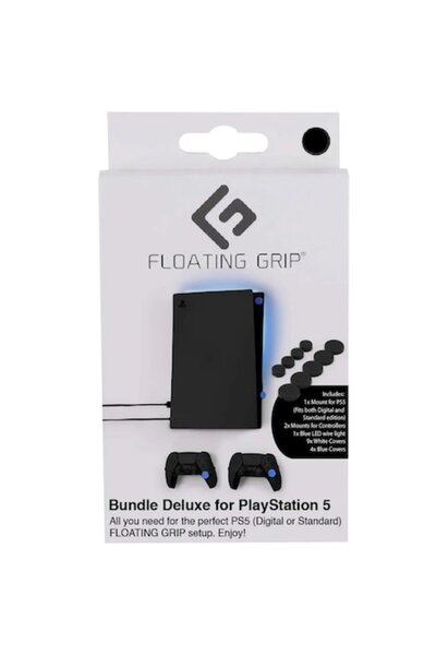 Floating Grip Deluxe Bundle Box Wall Mount Kit for PlayStation 5, Black