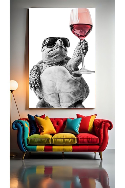 özkacar WINE LOVER TURTLE Σπίτι Τοίχος Σαλόνι Σαλόνι Ομορφιάς Γραφείο Κατάστη...