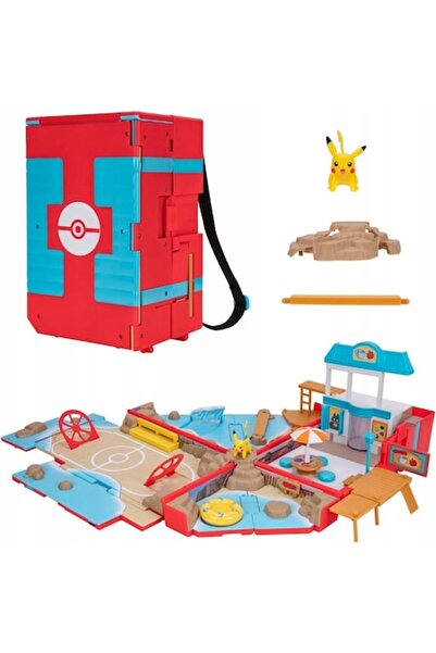 Jazwares Set Jucării Interactive Pokemon, Excursie la Plajă, Figurină Pikachu 5cm, Multicolor, 4 ani