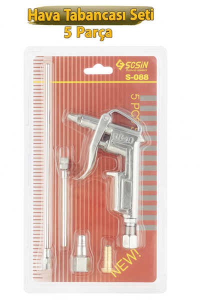 SOSIN Profesyonel Hava Üfleme Kompresör Tabancası Seti 5 Parça