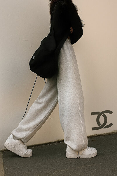 De Carte Harajuku Streetwear Side Strip Kadın Bol Ayarlanabilir Boru Paça Eşofman Altı