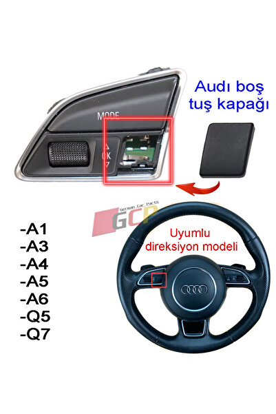 GCP German Car Parts غطاء مفتاح عجلة قيادة أودي - غطاء زر عجلة قيادة أودي