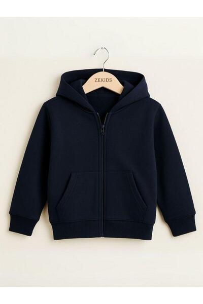 Zekids Дитячий тонкий сезонний базовий шкільний кардиган з капюшоном на блискавці