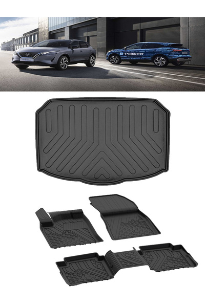 Sahler Nissan Qashqai 2022 ve Sonrası E-Power 4.5D Paspas 3D Rizline ALT Baga...
