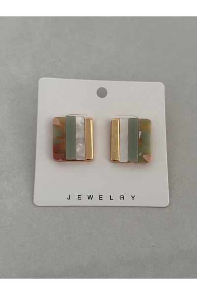 HERCY Colorful Square Gold Earrings |   Colorfast Imported Earrings