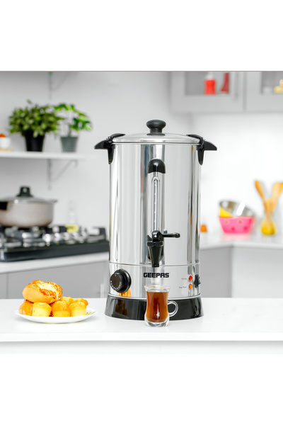 Geepas 10L Stainless Steel Water Boiler 1650W - Auto & Reset Thermostat with High Energy Efficient - GK6155