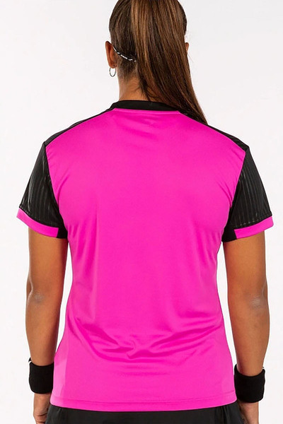 Joma Women's Football Match Jersey Montreal Short Sleeve Fluor Pink Black 901644.030