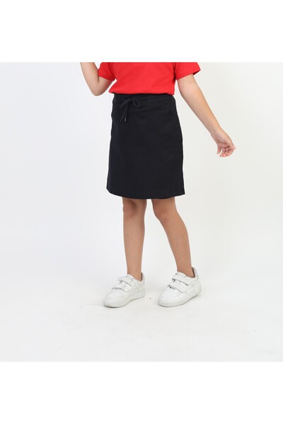 SLOBODA Girl's Ribbed Lace Navy Blue Shorts Skirt School Skirt