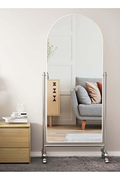 Taimi Large Mirror With Elegant Design 170x60cm-Full-length Mirror With Wheels And A Silver Steel Frame