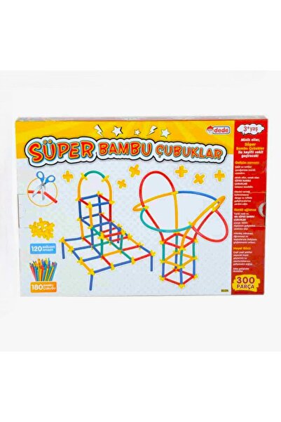 hak-iş oyuncak Dede Super Bamboo Sticks 300 Piece Design Toy Set