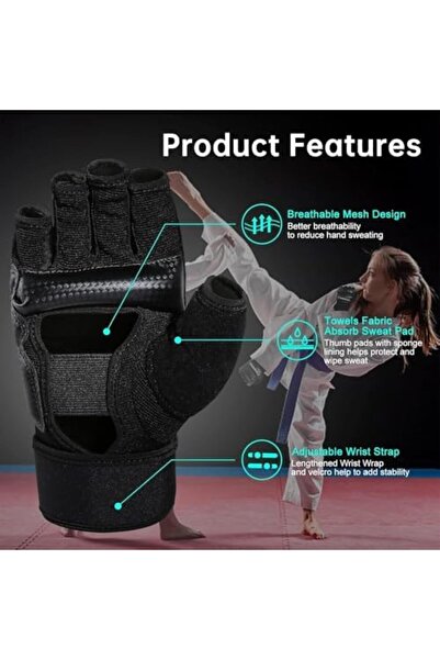 Generic Ctoby Boxing Gloves, MMA Gloves Fingerless For Training