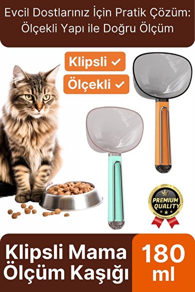 Svein Çok Amaçlı Klipsli Ölçekli Şeffaf Başlıklı 180ml Kapasiteli Kedi Köpek ...