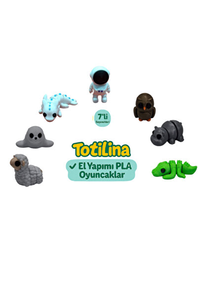 Totilina 7'Li set (astronot baykuş hipopotam timsah koyun fok aksolotl…)