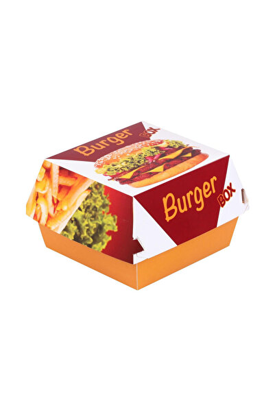 Miyo Ambalaj Baskılı Küçük Hamburger Kutusu 300'lü Paket | 9x9x6,5 cm